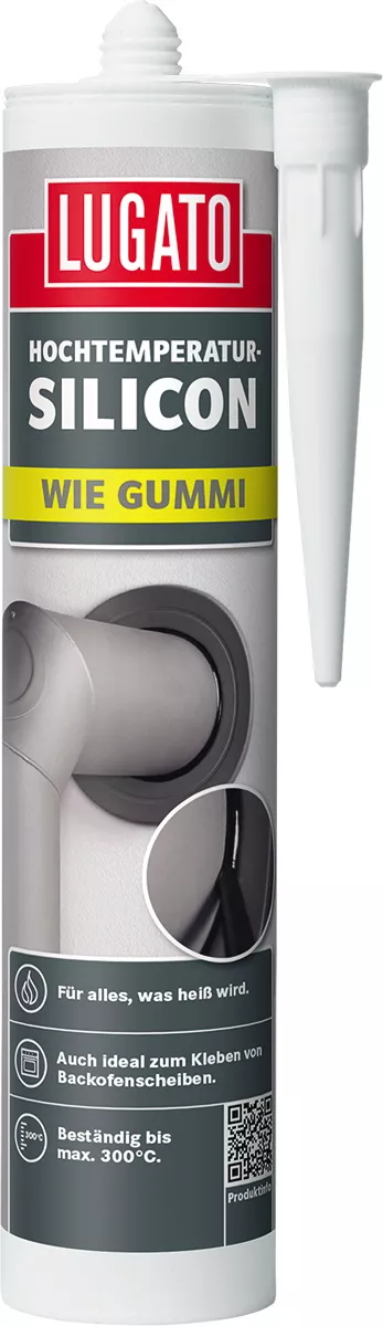 Lugato Hochtemperatur-Silikon Wie Gummi Silikon-Fugendichtmasse Klebstoff 310 ml