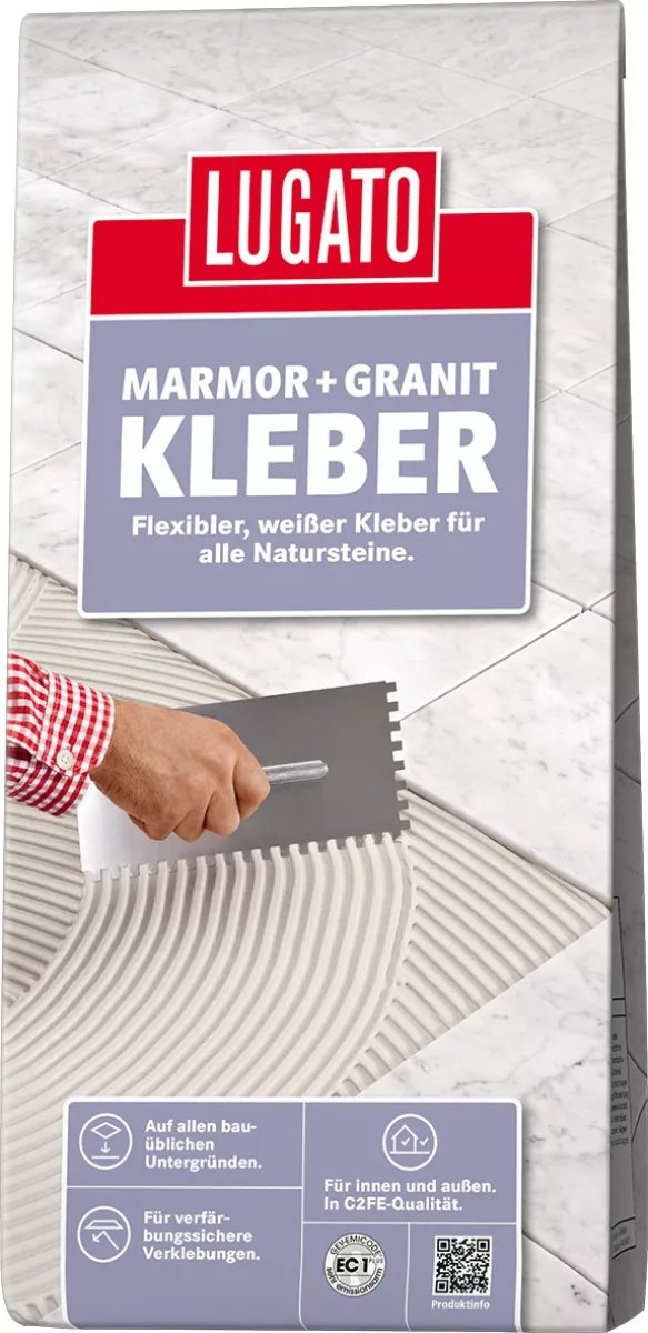 Lugato Marmor + Granit Kleber Natursteinfliesenkleber Weiß 20 kg