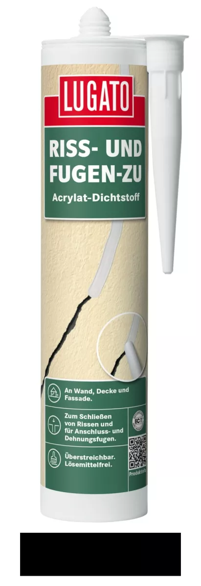 Lugato Riss- Und Fugen-Zu Dichtmasse Dichtstoff Acryl Schwarz 310 ml
