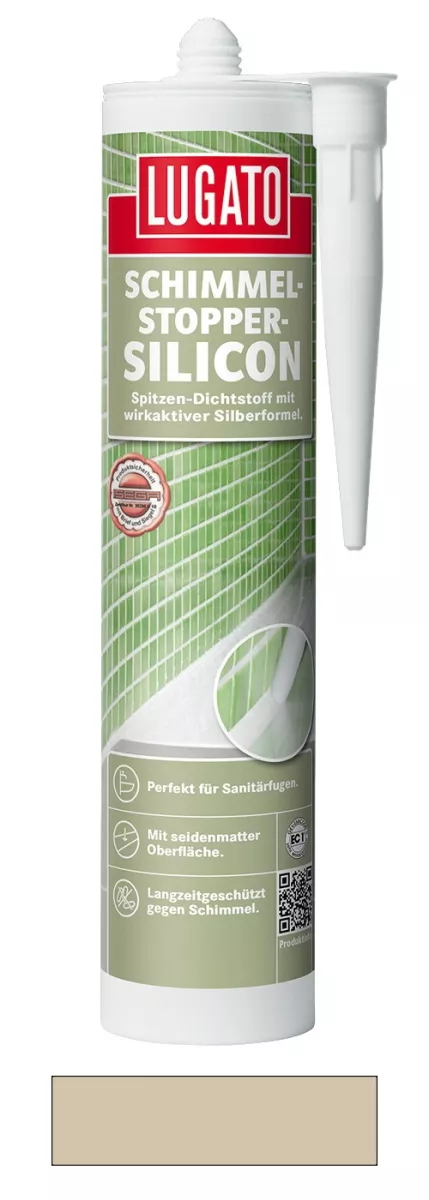 Lugato Schimmel-Stopper-Silikon Sanitär Bad Silikon Bahamabeige 310 ml
