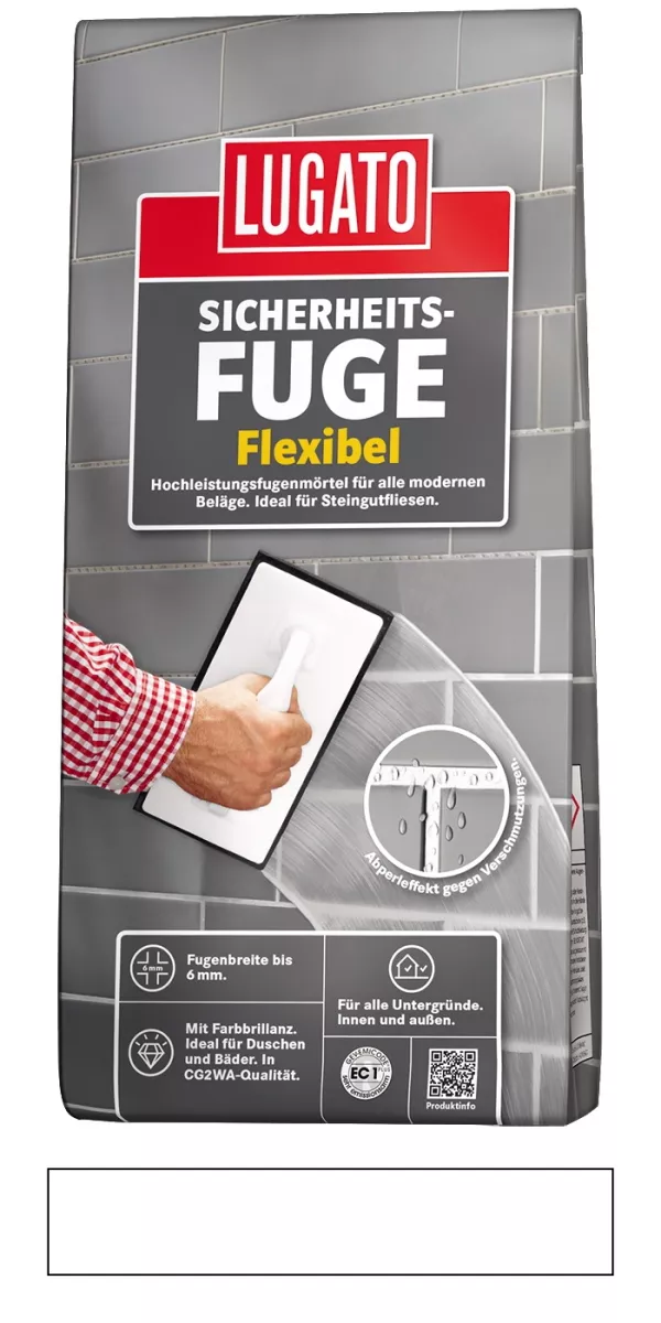 Lugato Sicherheitsfuge Flexibel Flexfugenmörtel bis 6 mm Weiß 5 kg