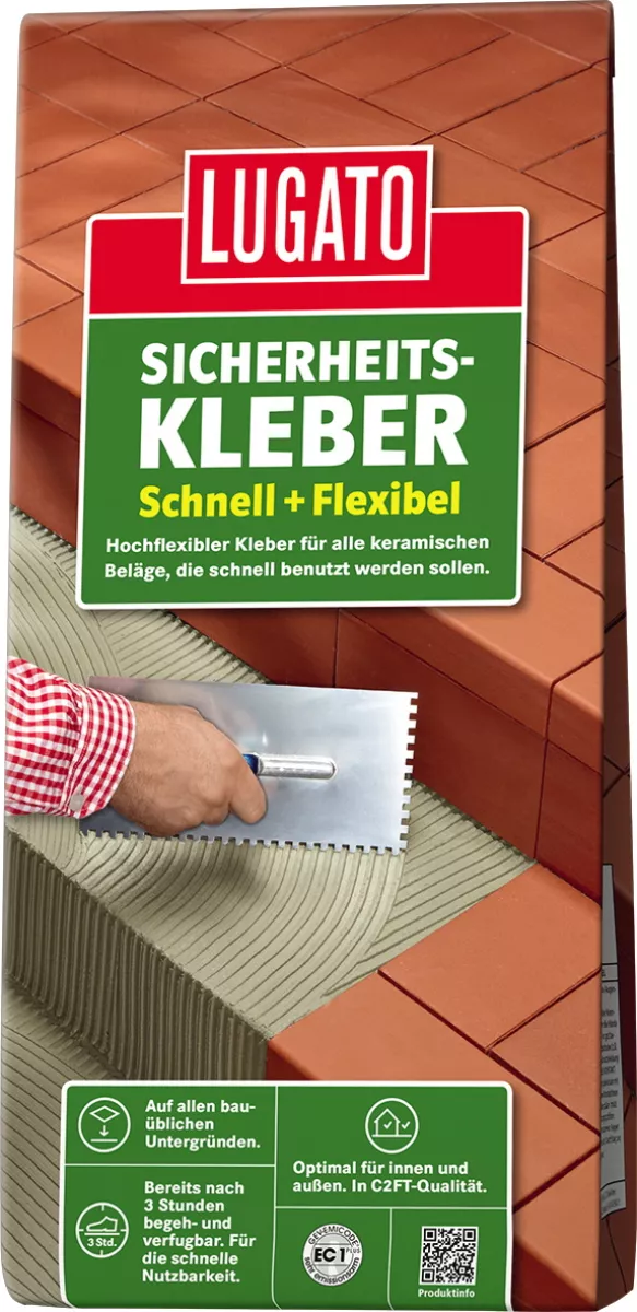 Lugato Sicherheitskleber Schnell+Flex Fliesenkleber Flexibel Klebstoff 5 kg