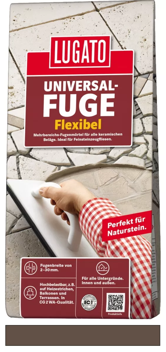 Lugato Universal-Fuge Flexibel Fugenmörtel 2-30 mm Innen & Außen Balibraun 5 kg