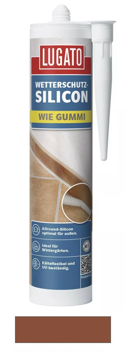 Lugato Wetterschutz-Silikon Wie Gummi außen Silikon Mahagoni 310 ml