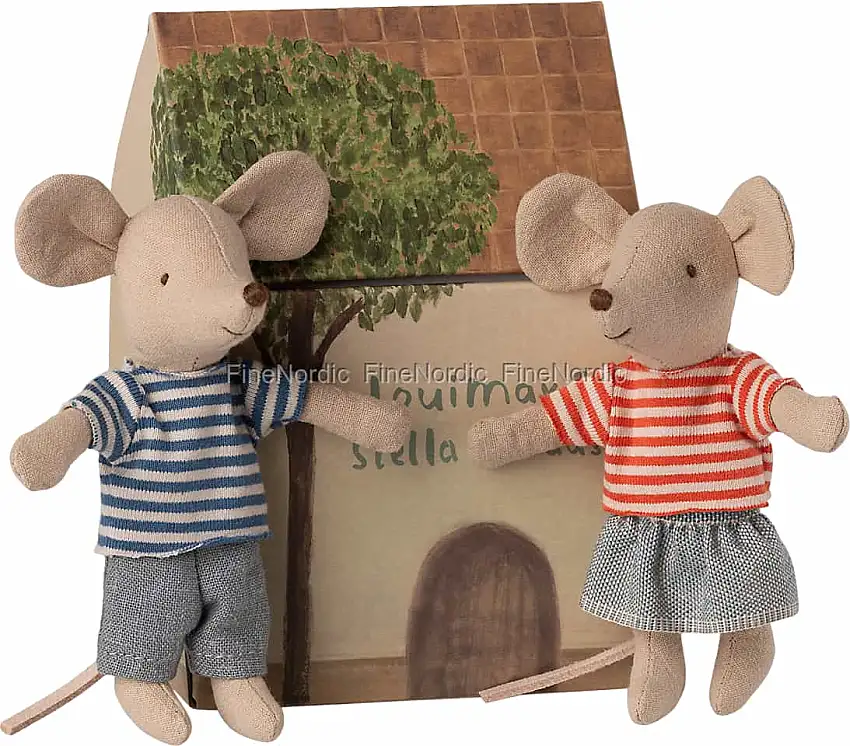 Maileg LouiMax und Stella - Kleiner Bruder und Schwester Mäuse