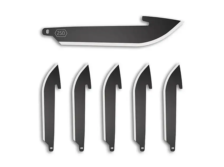 2.5" Drop Point Replacement Blades 6-Pack Black Oxide