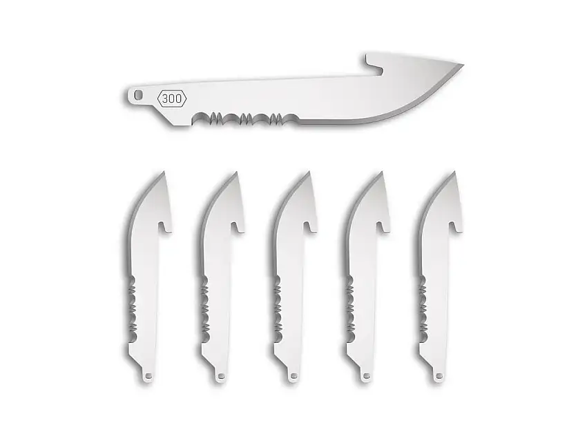3" Serrated Drop-Point Replacement Blades 6-Pack