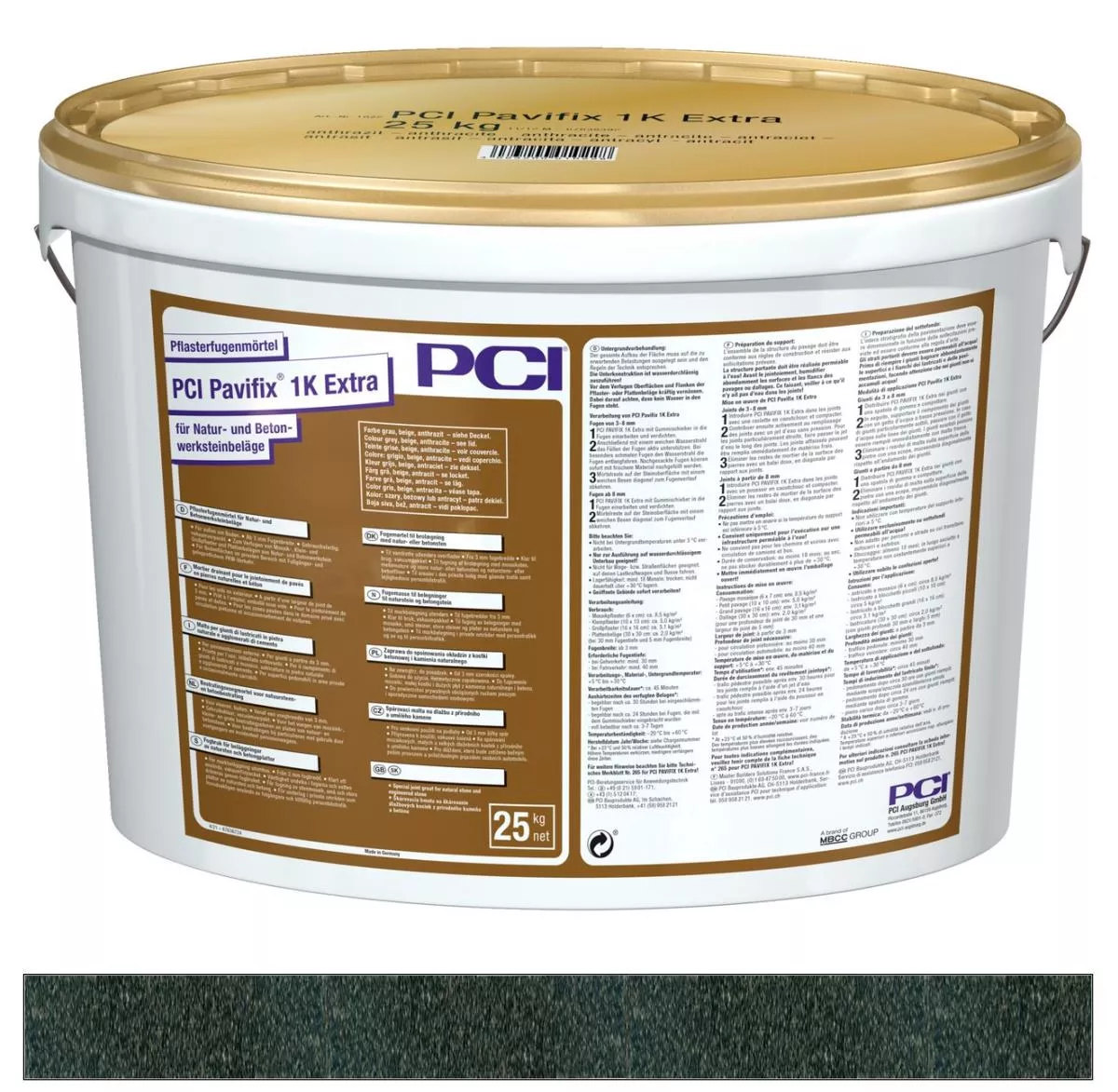 PCI Pavifix 1K Extra Pflasterfugenmörtel für Natur- und Betonwerksteinbeläge anthrazit 25 kg