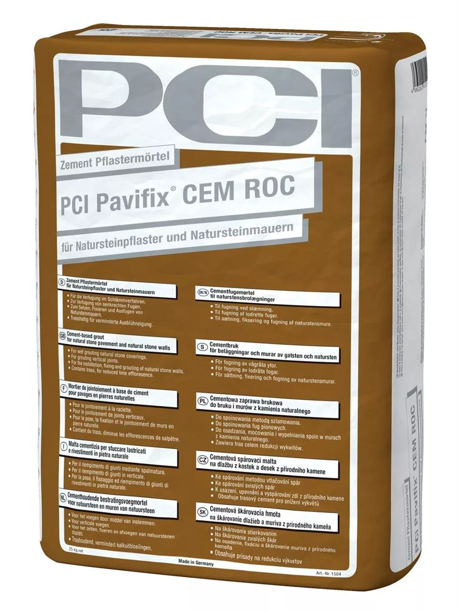 PCI Pavifix Cem Roc Zement-Pflastermörtel für Natursteinpflaster und Natursteinmauern 25 kg