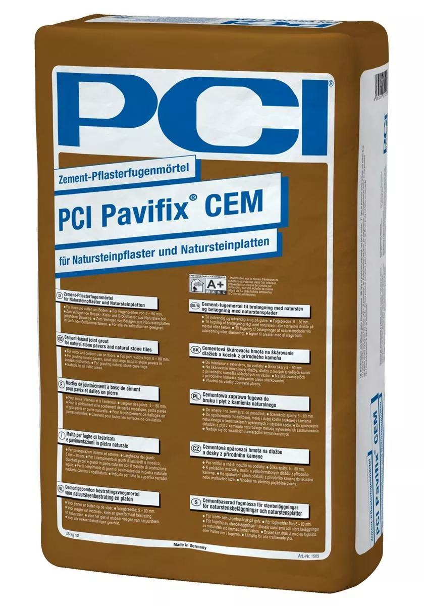 PCI Pavifix Cem Zement-Pflasterfugenmörtel für Natursteinpflaster 25 kg zementgrau