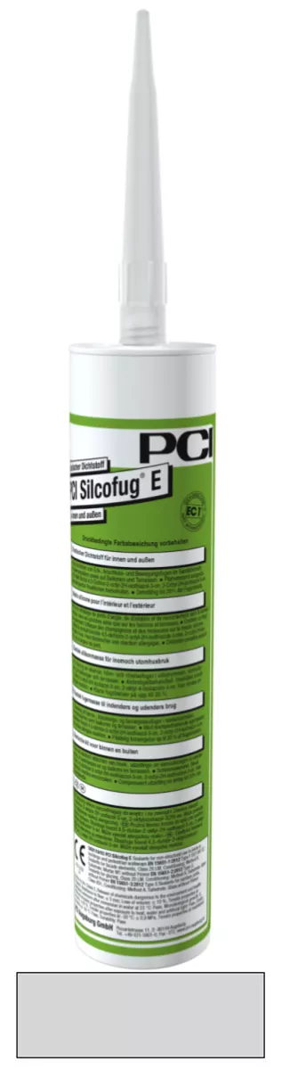PCI Silcofug E elastischer Dichtstoff für innen und außen Silikon-Fugendichtmasse und -Klebstoff manhattan (Nr.18) 310 ml