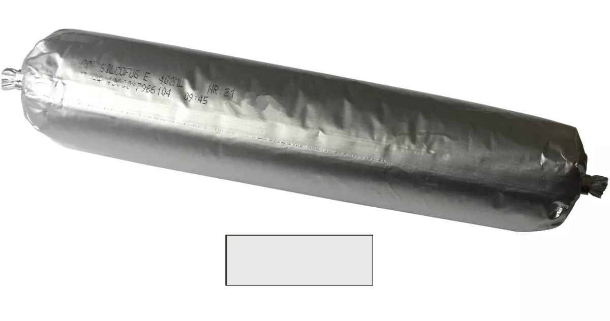 PCI Silcofug E Elastischer Dichtstoff für innen und außen Silikon-Fugendichtmasse und -Klebstoff silbergrau (Nr.16) 400 ml