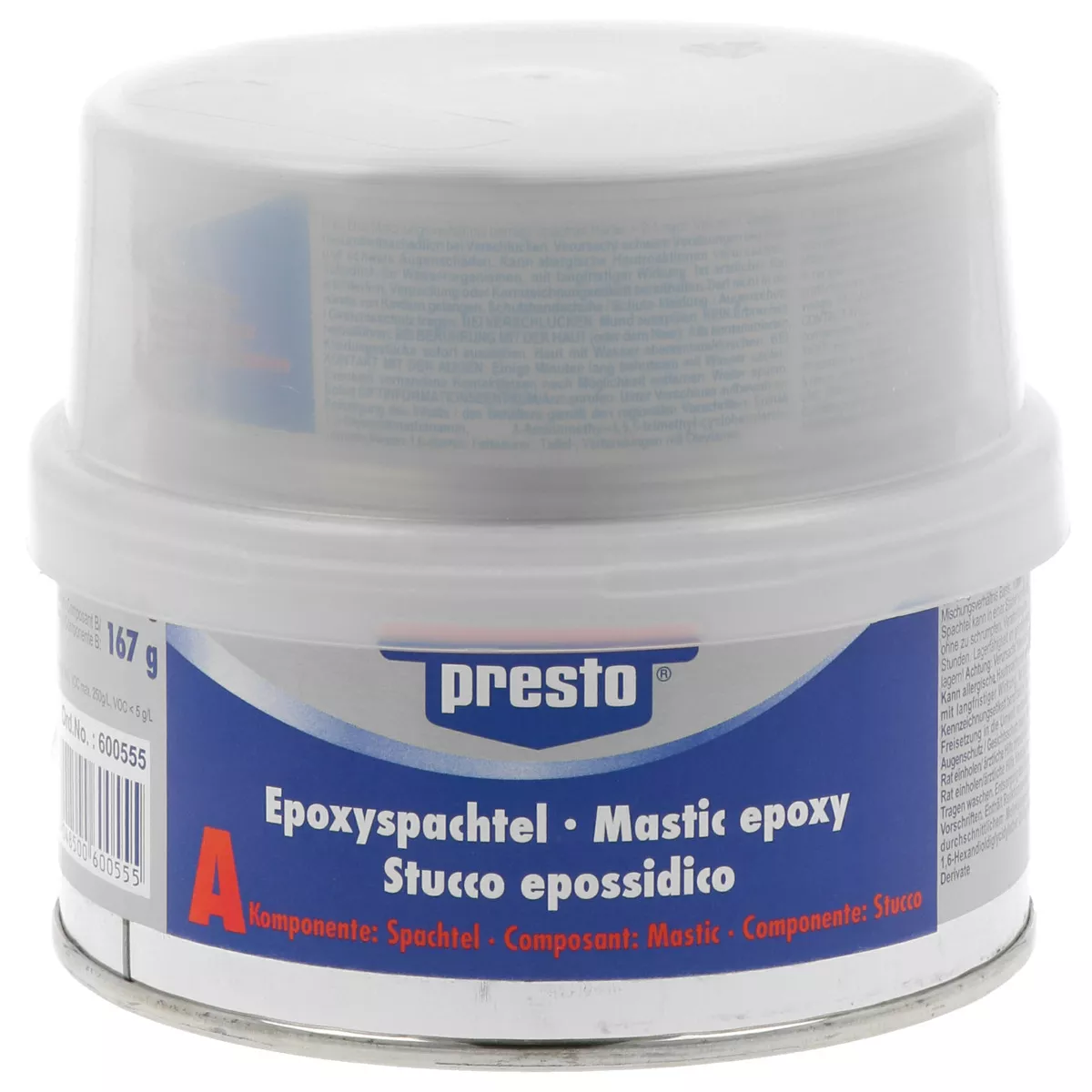 presto Epoxyspachtel 500g Spachtel weiß Härter grau