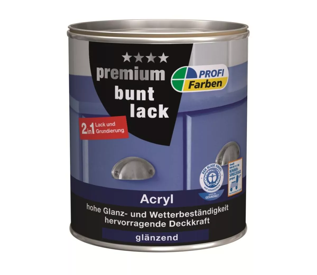 PROFI Acryl Premium Buntlack glänzend 125 ml Feuerrot RAL 3000
