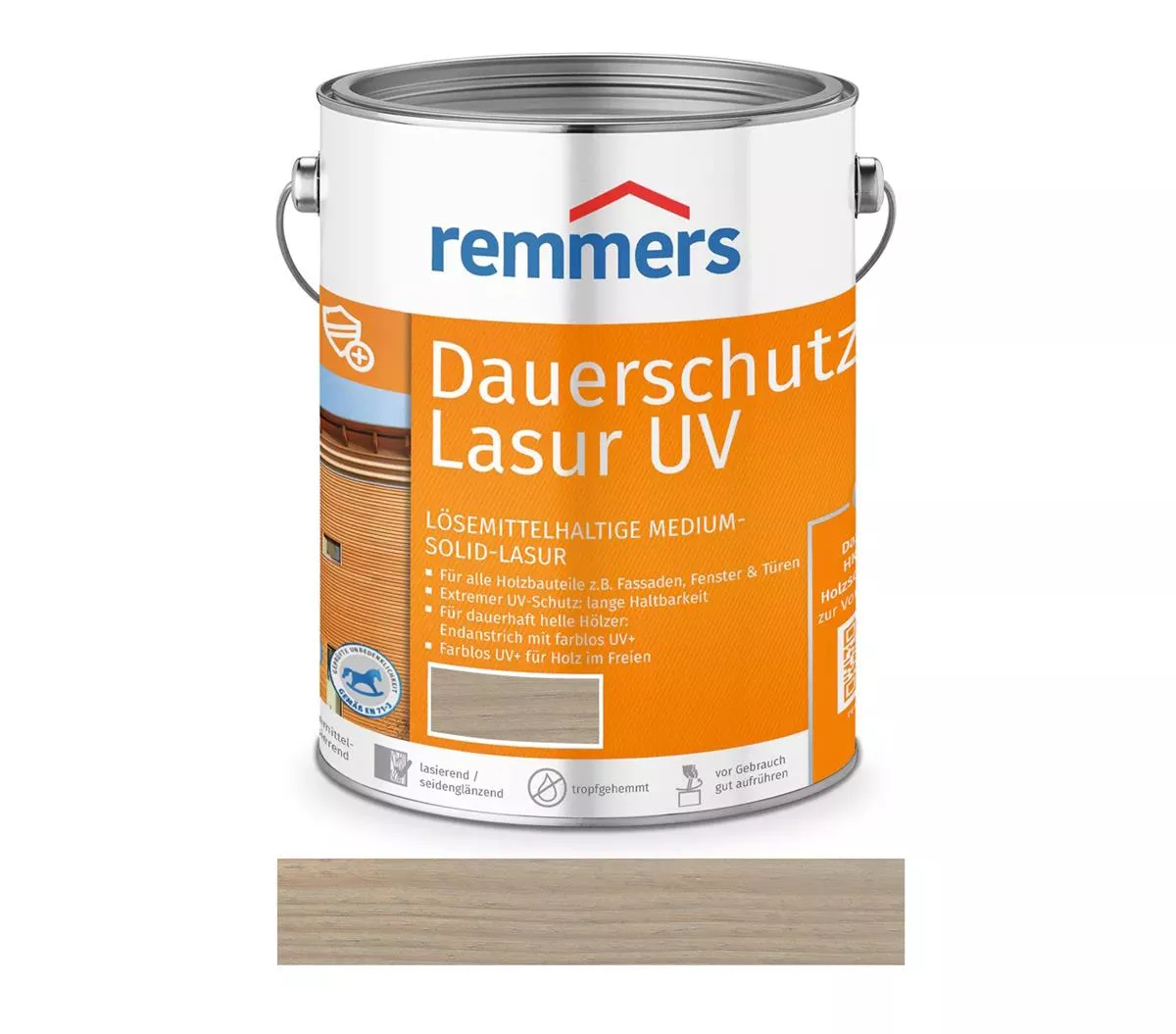 Remmers Dauerschutz-Lasur UV Silbergrau 20 Liter Holzschutz für Außen