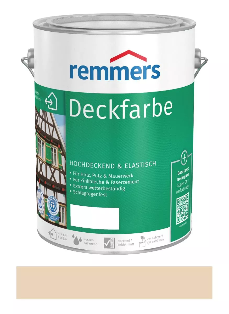 Remmers Deckfarbe Hellelfenbein 2,5 Liter Wetterschutz für Holz & Dachrinnen