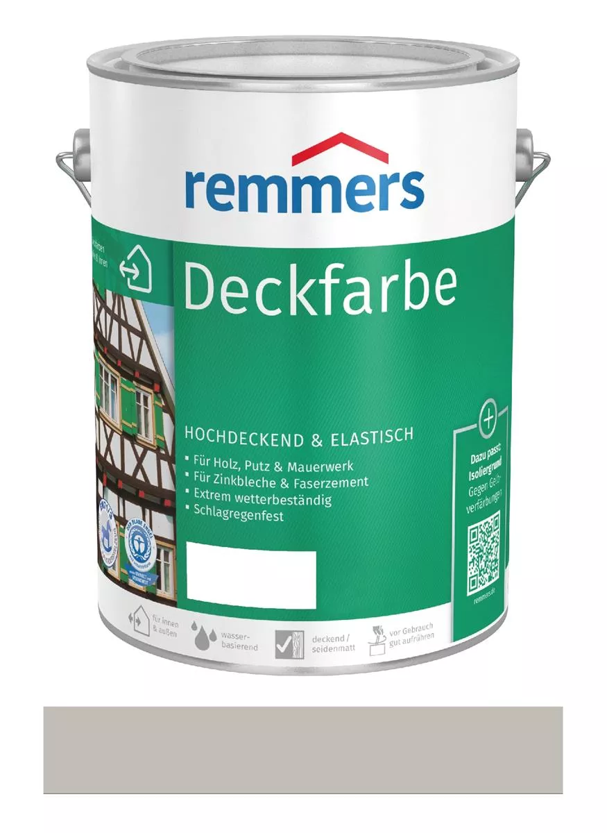 Remmers Deckfarbe Hellgrau 5 Liter Wetterschutz für Holz & Dachrinnen