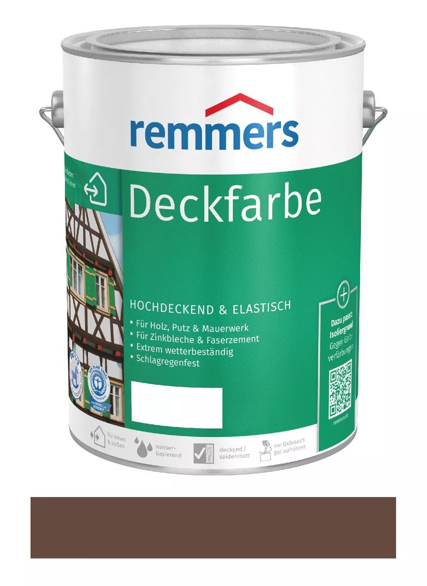 Remmers Deckfarbe Nussbraun 10 Liter Wetterschutz für Holz & Dachrinnen