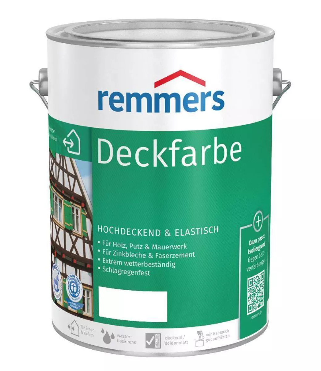 Remmers Deckfarbe Weiß 5 Liter Wetterschutz für Holz & Dachrinnen