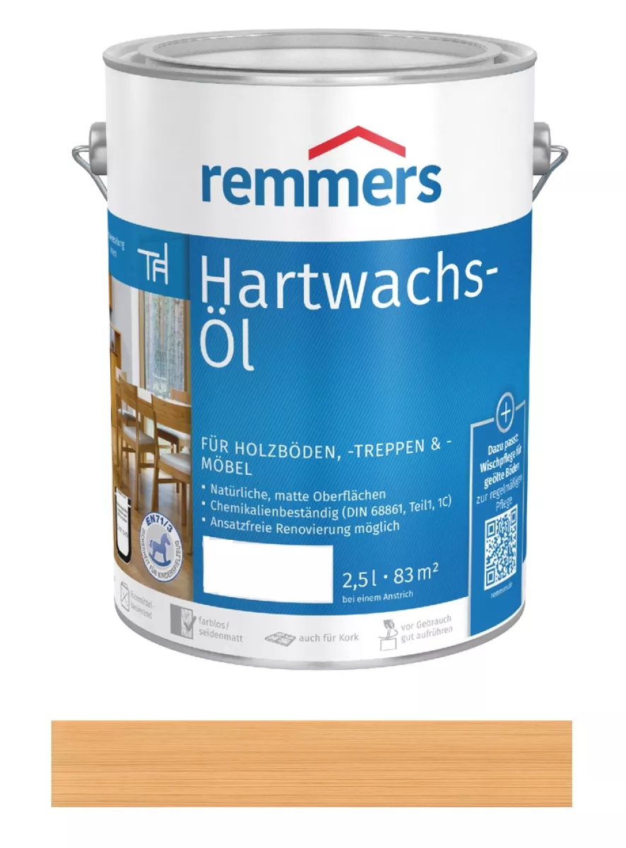 Remmers Hartwachs-Öl Farblos 2,5 Liter Aidol für Holzböden & Möbel
