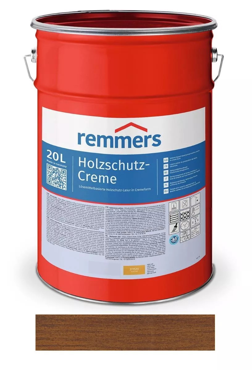 Remmers Holzschutz-Creme Nussbaum 20 Liter Lasur für Außen