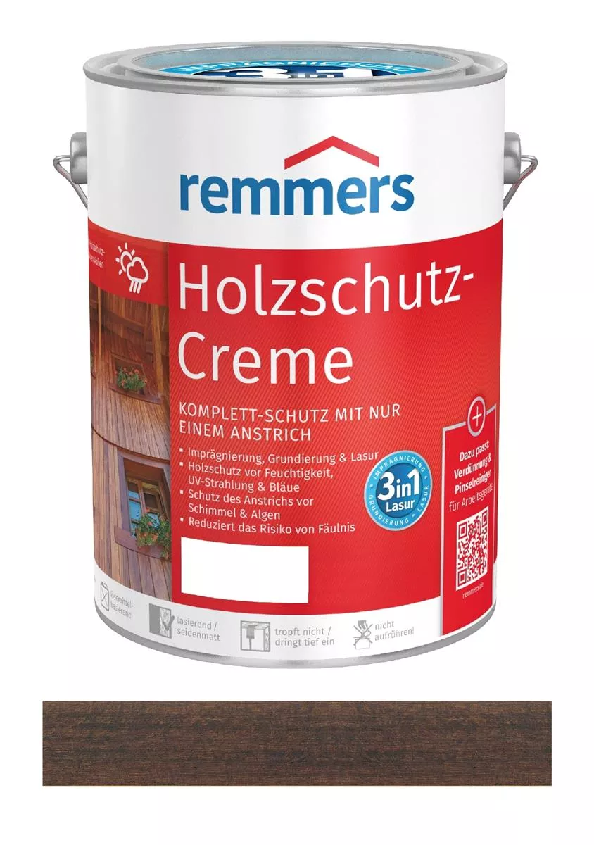 Remmers Holzschutz-Creme Palisander 2,5 Liter Lasur für Außen