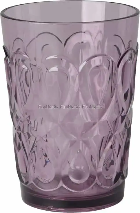 Rice Acryl Glas - mit verschnörkelter Prägung "Soft Plum"