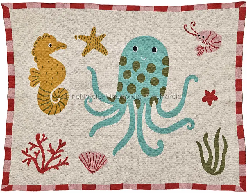 Rice Gestrickte Babydecke - Koralle - Ocean Design
