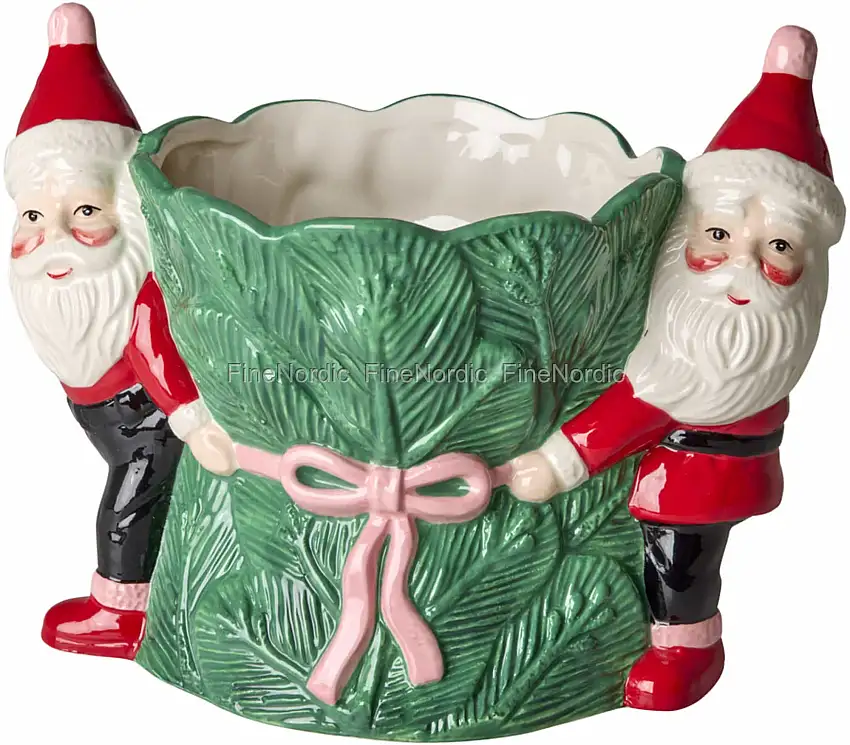 Rice Keramik Blumentopf - Weihnachtsmann - Grün