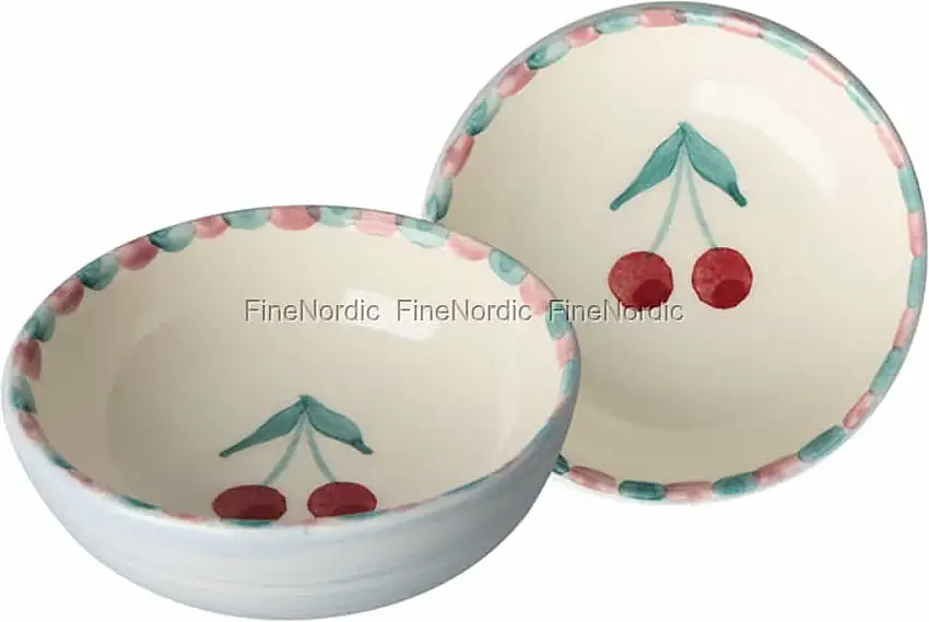 Rice Keramik Dipschälchen - Handbemalt - Kirschen - Klein