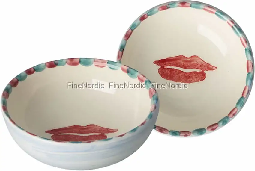 Rice Keramik Dipschälchen - Handbemalt - Lippen - Klein