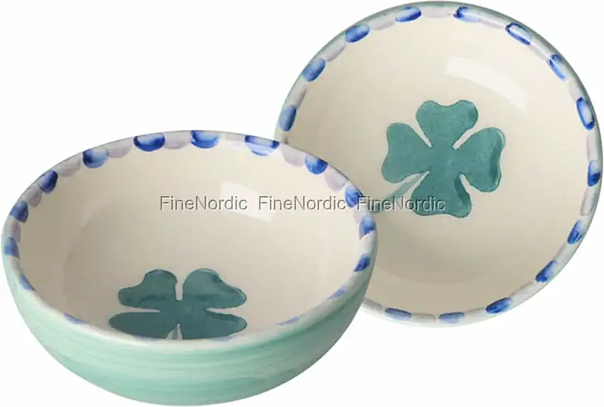 Rice Keramik Dipschale - Handbemalt - Klee - Klein