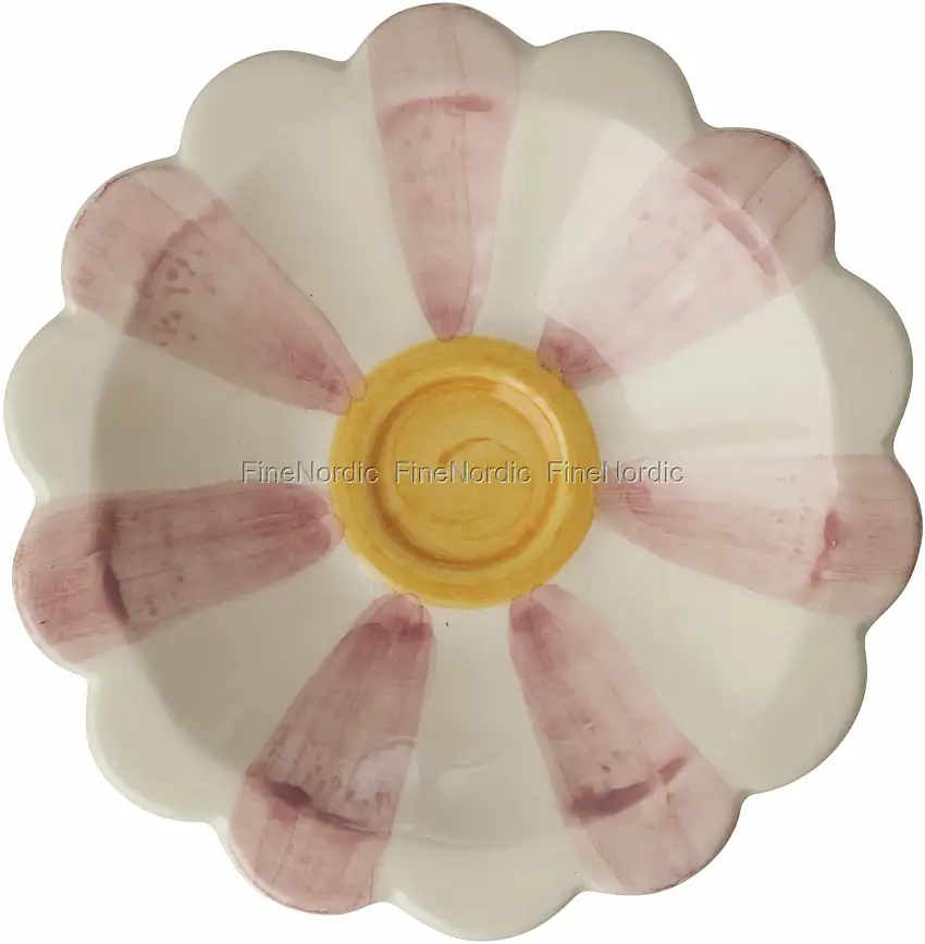 Rice Keramik Dipschale - Handbemalt - "Stripes" - Rosa
