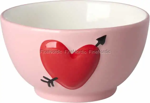 Rice Keramikschale - Geprägtes Herz - Rosa - Klein