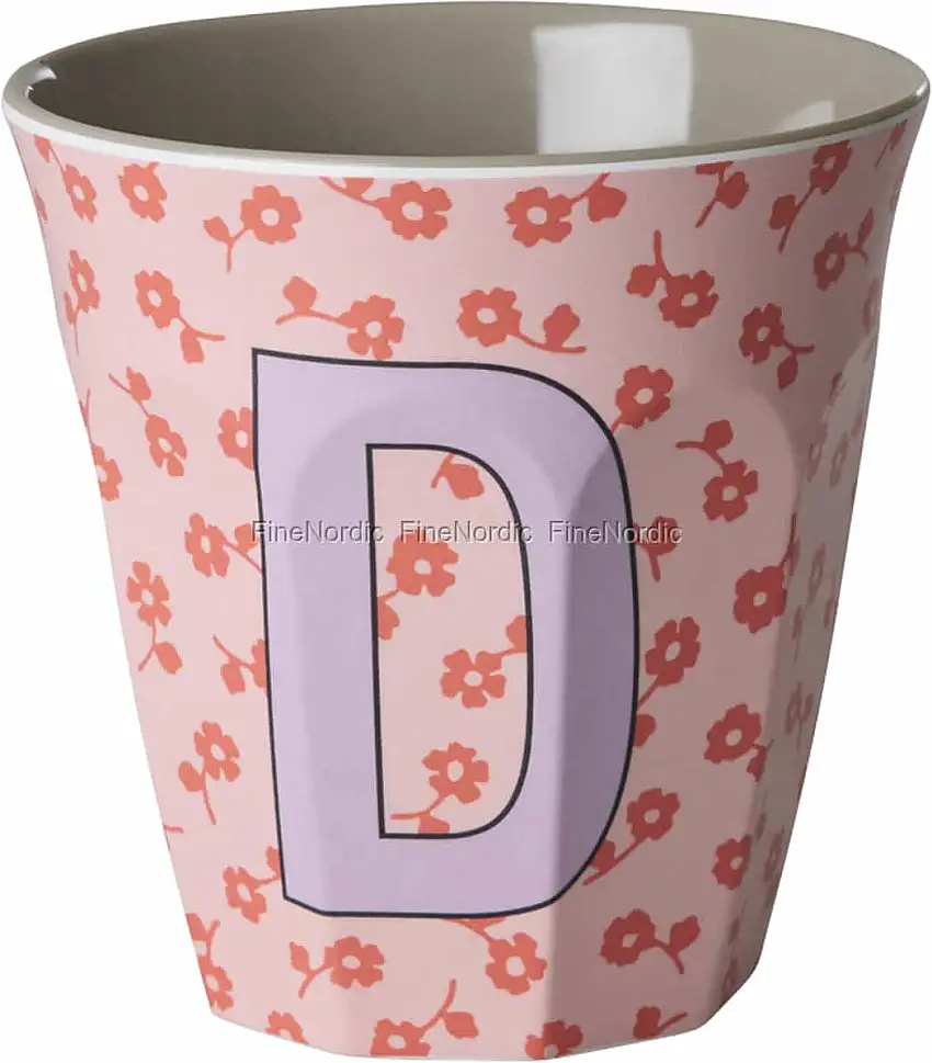 Rice Melaminbecher - Buchstabe D - Alphabet - Blumen