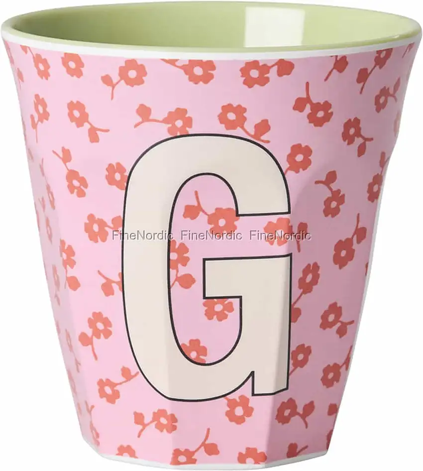 Rice Melaminbecher - Buchstabe G - Alphabet - Blumen