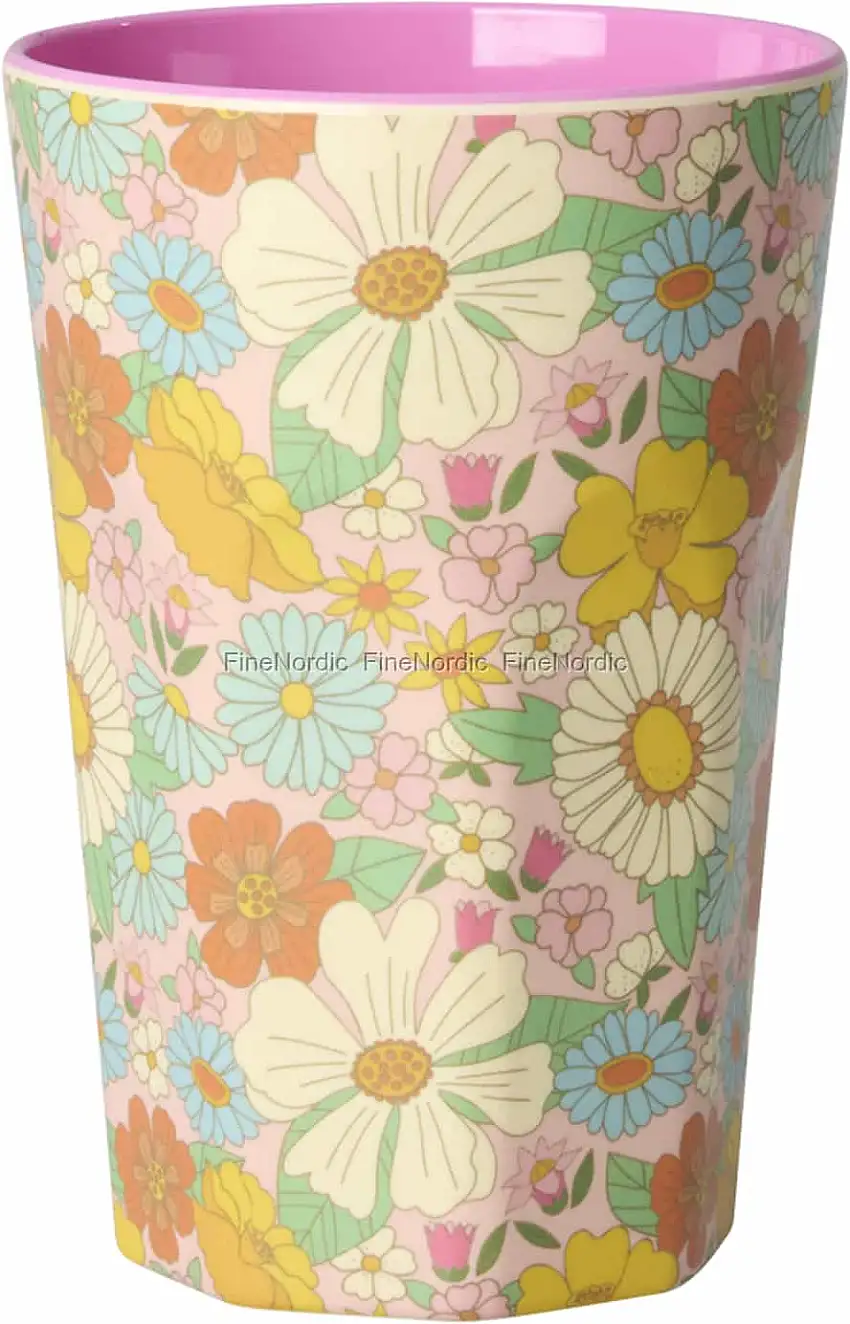 Rice Melaminbecher "Flower Power" hoch