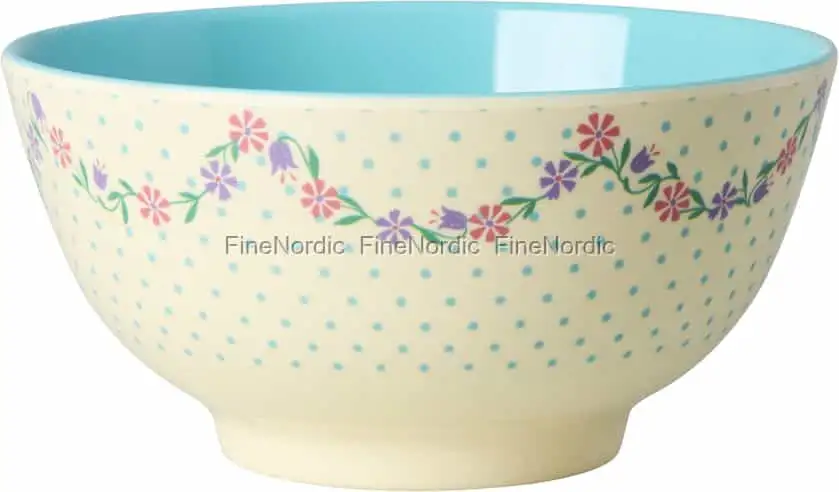 Rice Melaminschale "Dots and Flowers" - Mittel