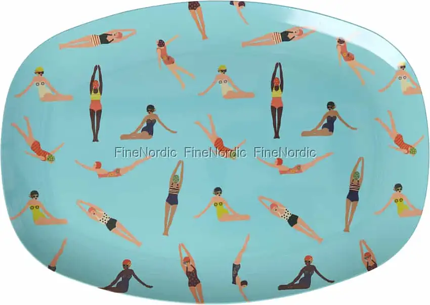 Rice Melaminteller - Rechteckig "Retro Swimster"