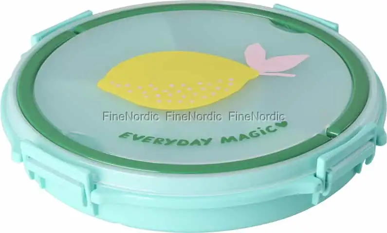 Rice Serviertablett - mit Griff - Mint - Zitronen-Print