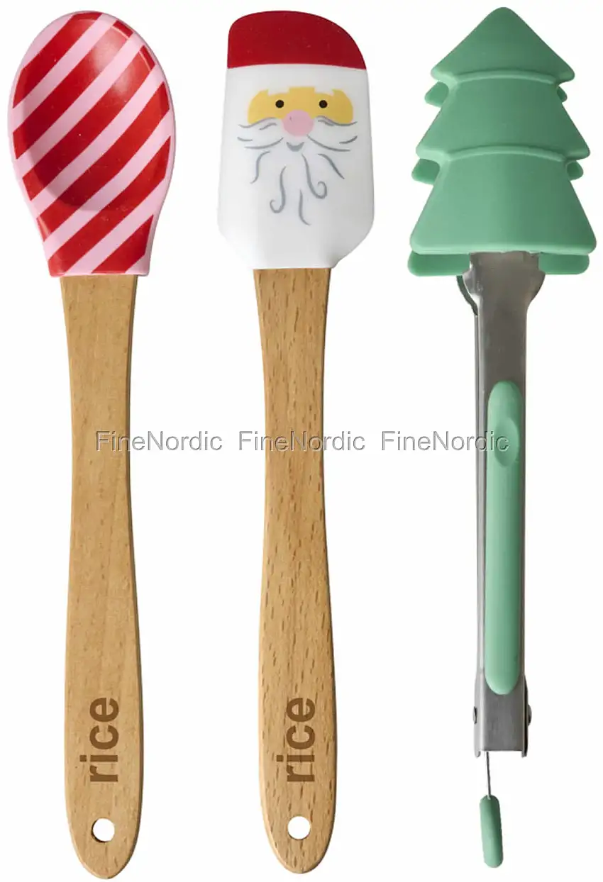 Rice Silikon Schaber und Küchenzange - Weihnachten Thema - 3er Set