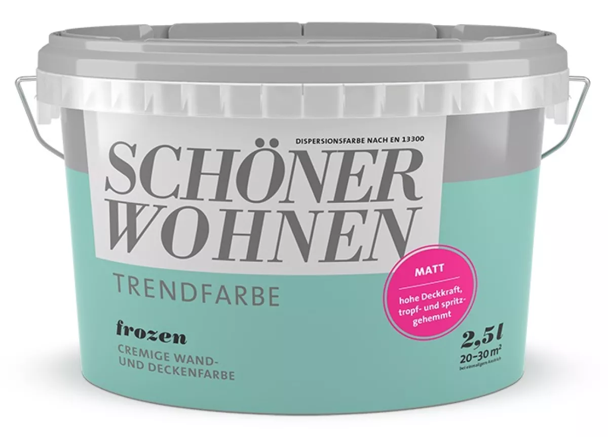 Schöner Wohnen Trendfarbe Wandfarbe Deckenfarbe frozen matt 2,5 L