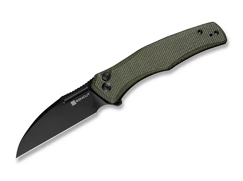 Watauga Micarta Dark Green Black Blade