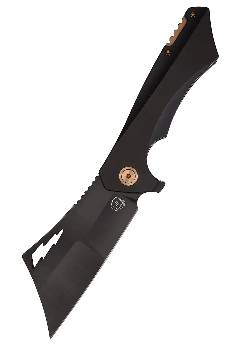 SOG Taschenmesser Nemley Cleaver, Exclusive, Black PVD, Gold Ano