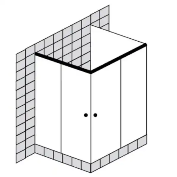 Sprinz Tansa-Schiebetür dreiseitig 1400x 1400x 2000 mm, silber hochglanzpoliert 					(TA487.6HG)