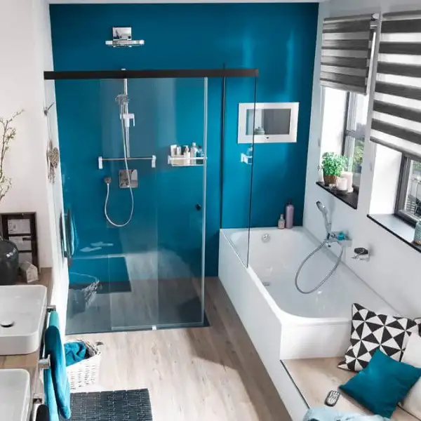Sprinz Tansa-Schiebetür Eckdusche an Badewanne 1200x 1200x 2000, silber hochglanzpoliert					(TA489.4HG)