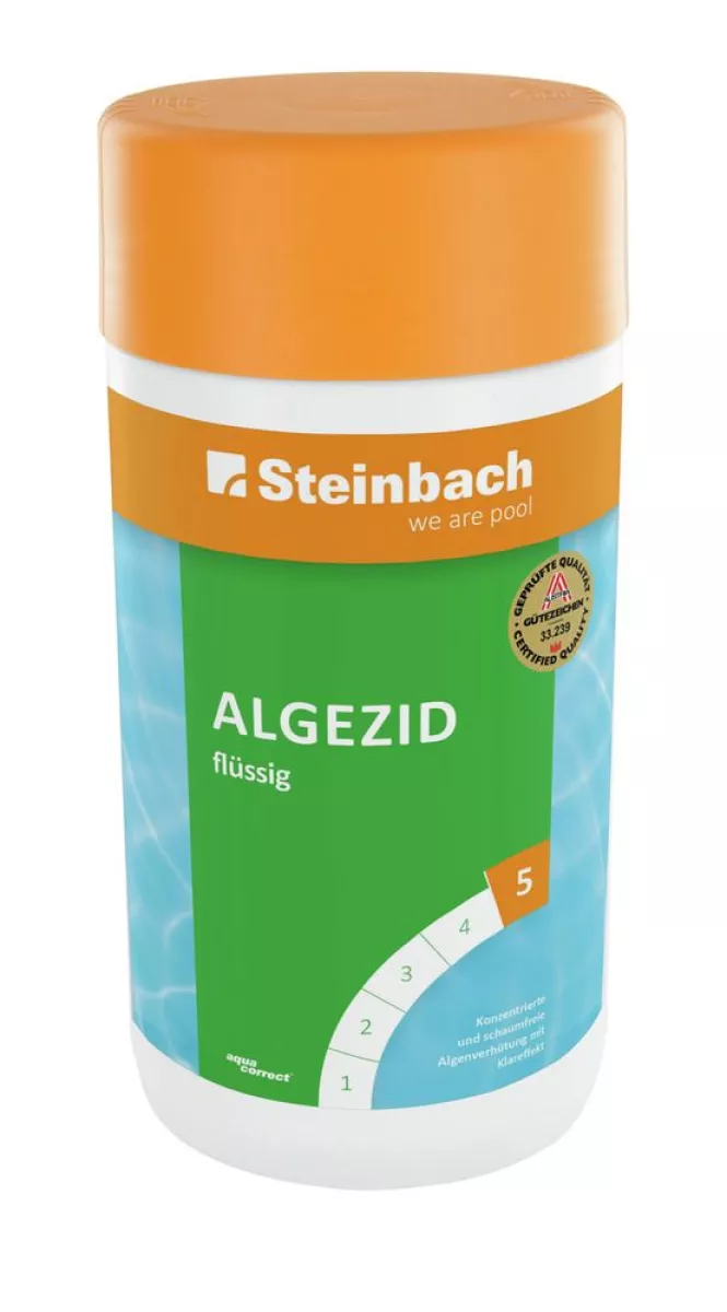 Steinbach Algezid flüssig 1 L - hochkonzentriertes Algenbekämpfungsmittel mit Langzeitwirkung