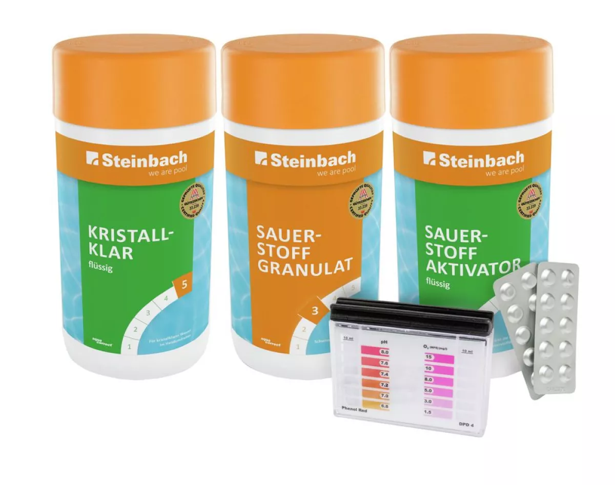Steinbach Sauerstoff Starterset mit Sauerstoffaktivator, Sauerstoffgranulat, ph-Wert Testgerät