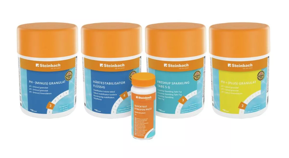 Steinbach Whirlpoolset All in One - mit Härtestabilisator, pH-Granulat, FreshUp Tabs