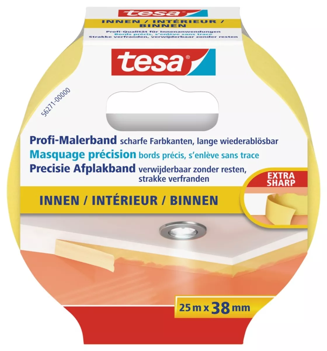 tesa Maler-Krepp PRECISION INDOOR ecoLogo 25m:38mm